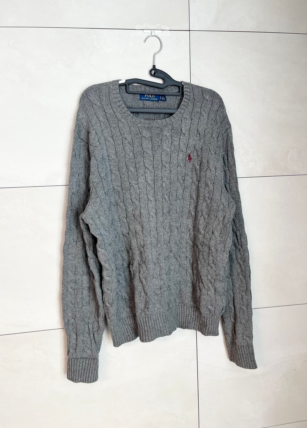 폴로 랄프로렌 케이블 니트 그레이 (L)  상품이미지2