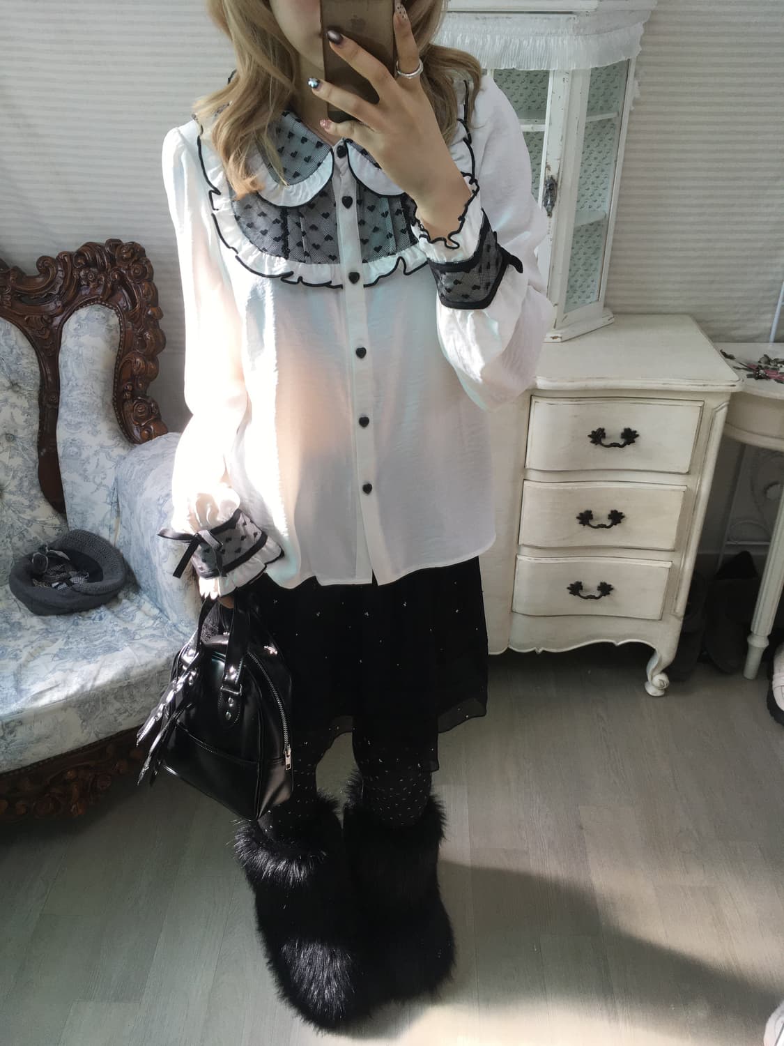 jpn vintage deary royal lovely ruffle bl 상품이미지6