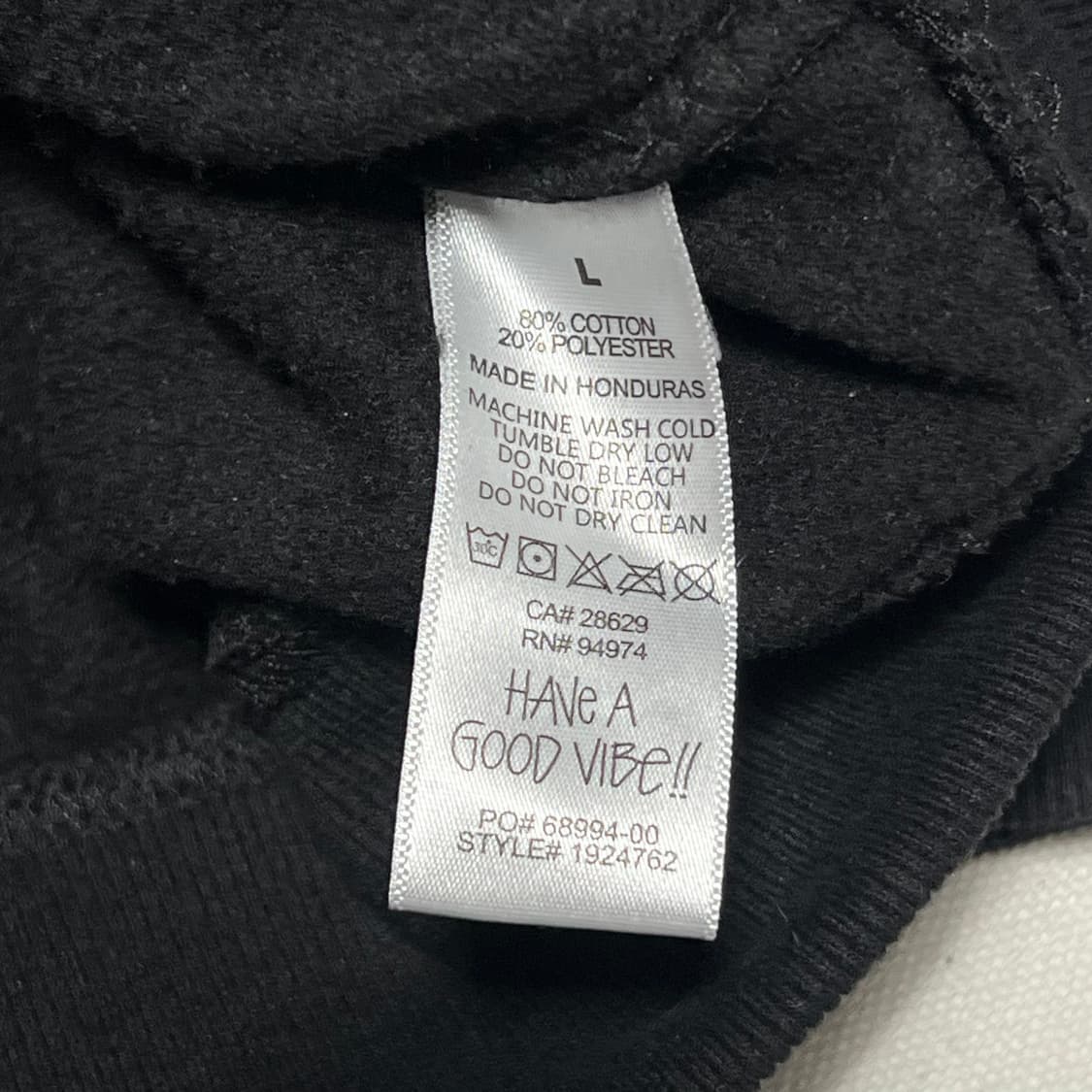 L 스투시 빅로고 블랙 기모 후드티 상품이미지5