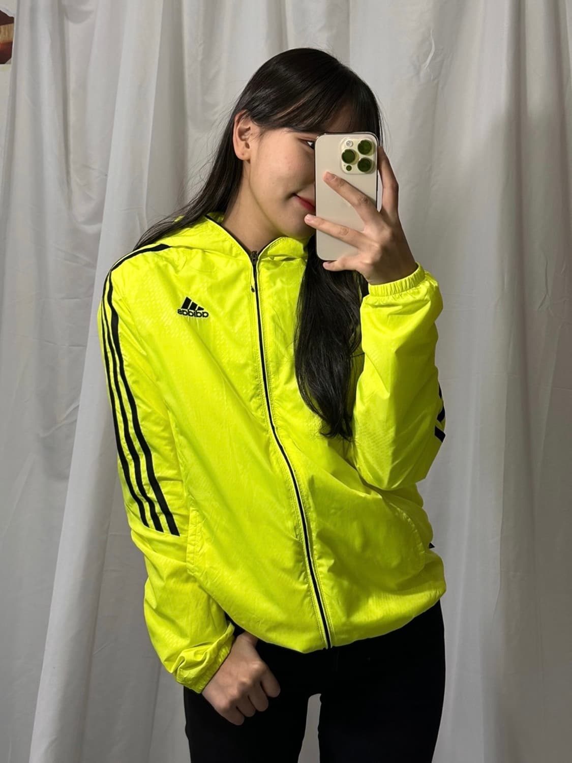 아디다스 삼선 형광 바람막이 M  상품이미지2