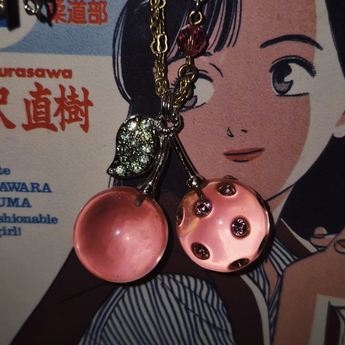 05s 레어 안나수이 빅 체리 큐빅 목걸이 상품이미지7