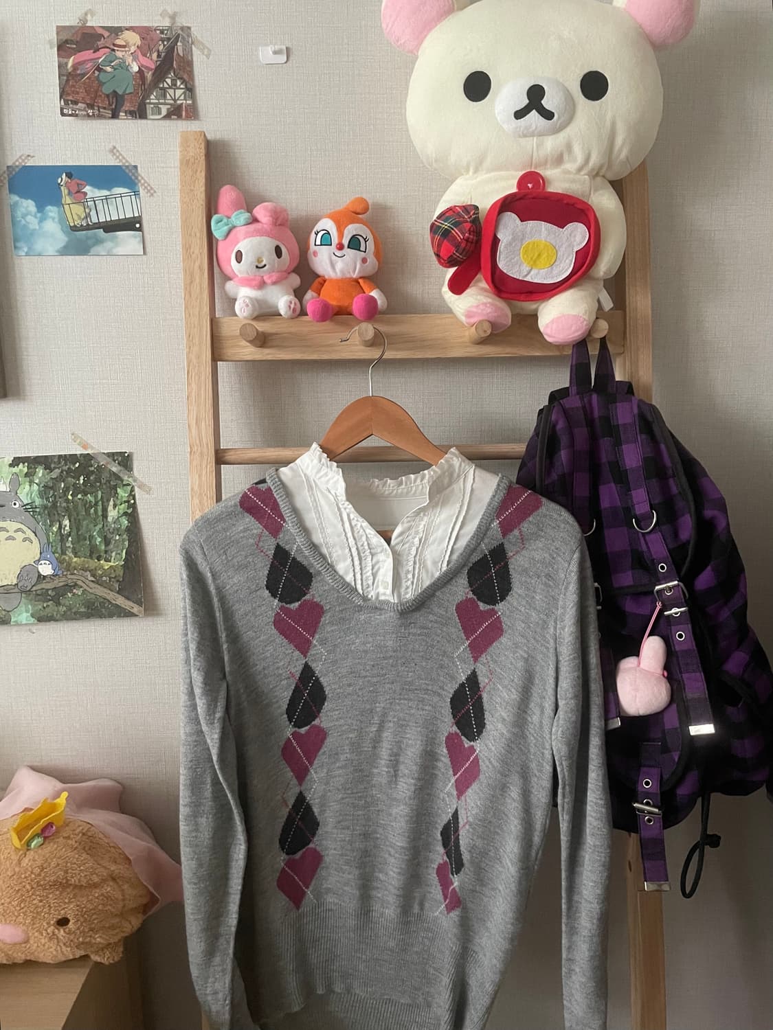 모리걸 빈티지 하트 레이스 레이어드 니트 🩶💗 상품이미지1