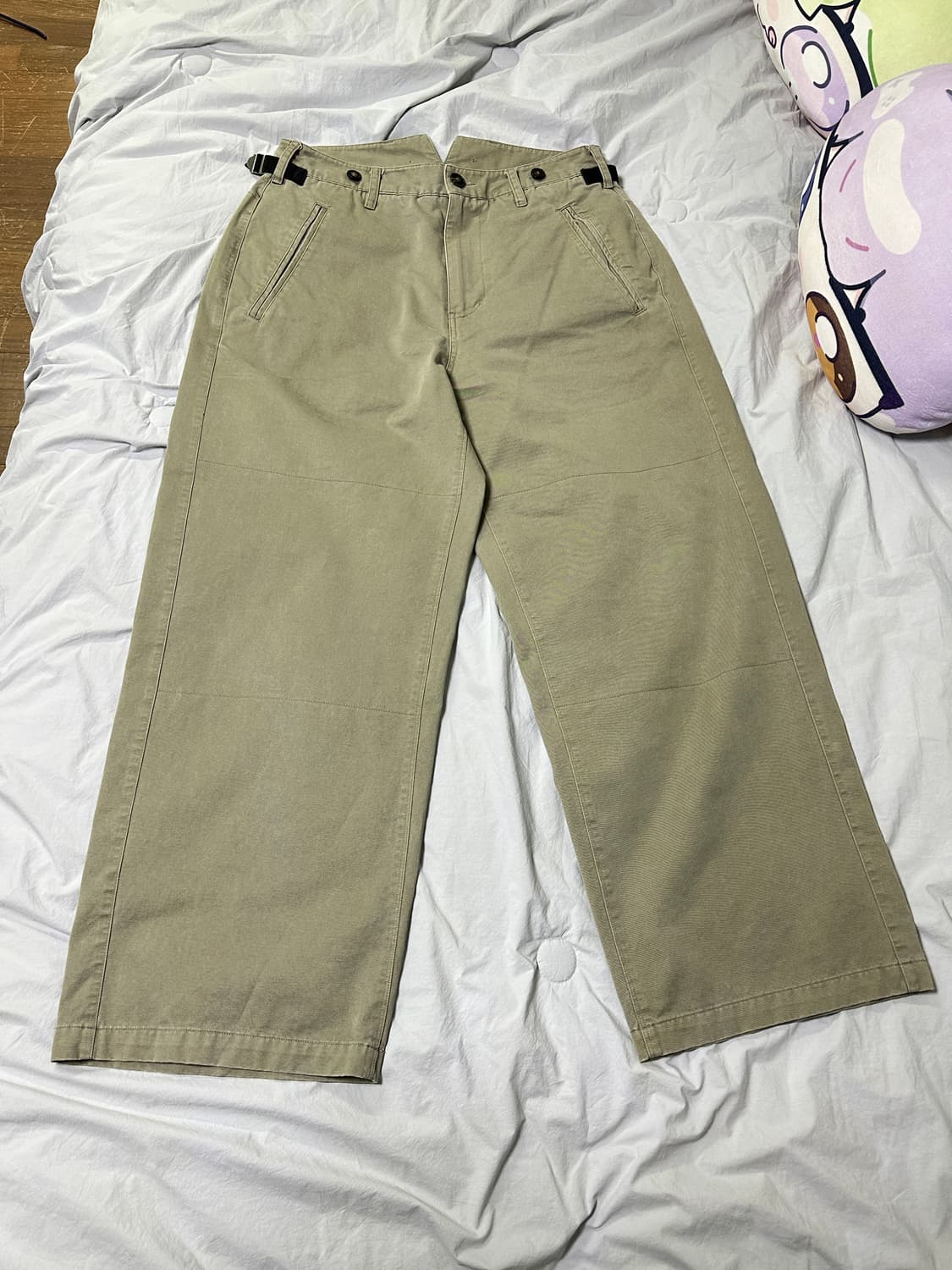 폴리테루 서스펜더 팬츠 치노 베이지 상품이미지1