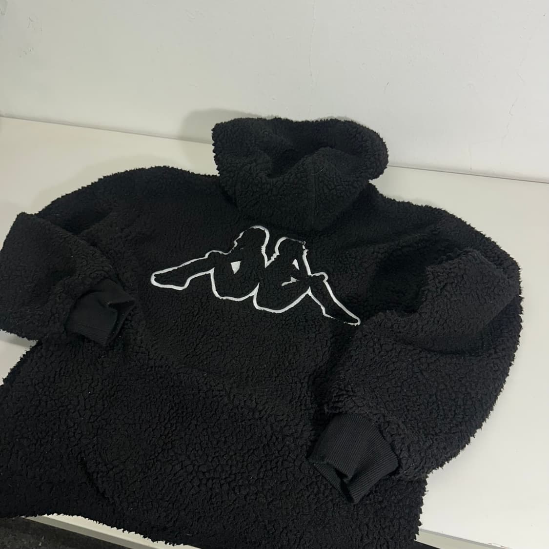 S 90 카파 블랙 기본로고 플리스 후드집업 상품이미지2