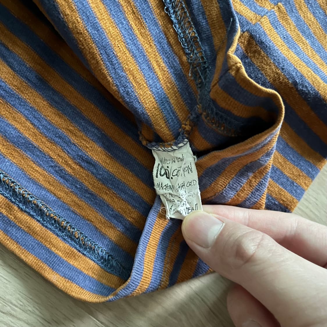 [L] 80s 빈티지 올드 스투시 스트라이프 티셔츠 상품이미지4