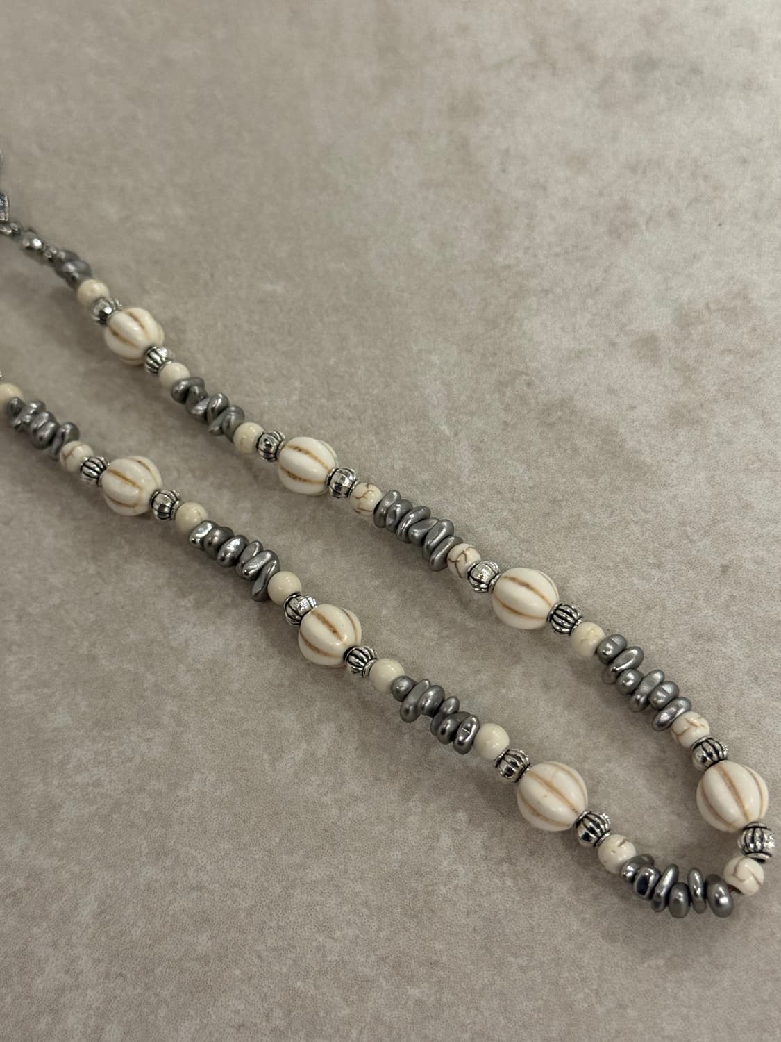 산호 호박석 헤마타이트 레이어드 목걸이 상품이미지2