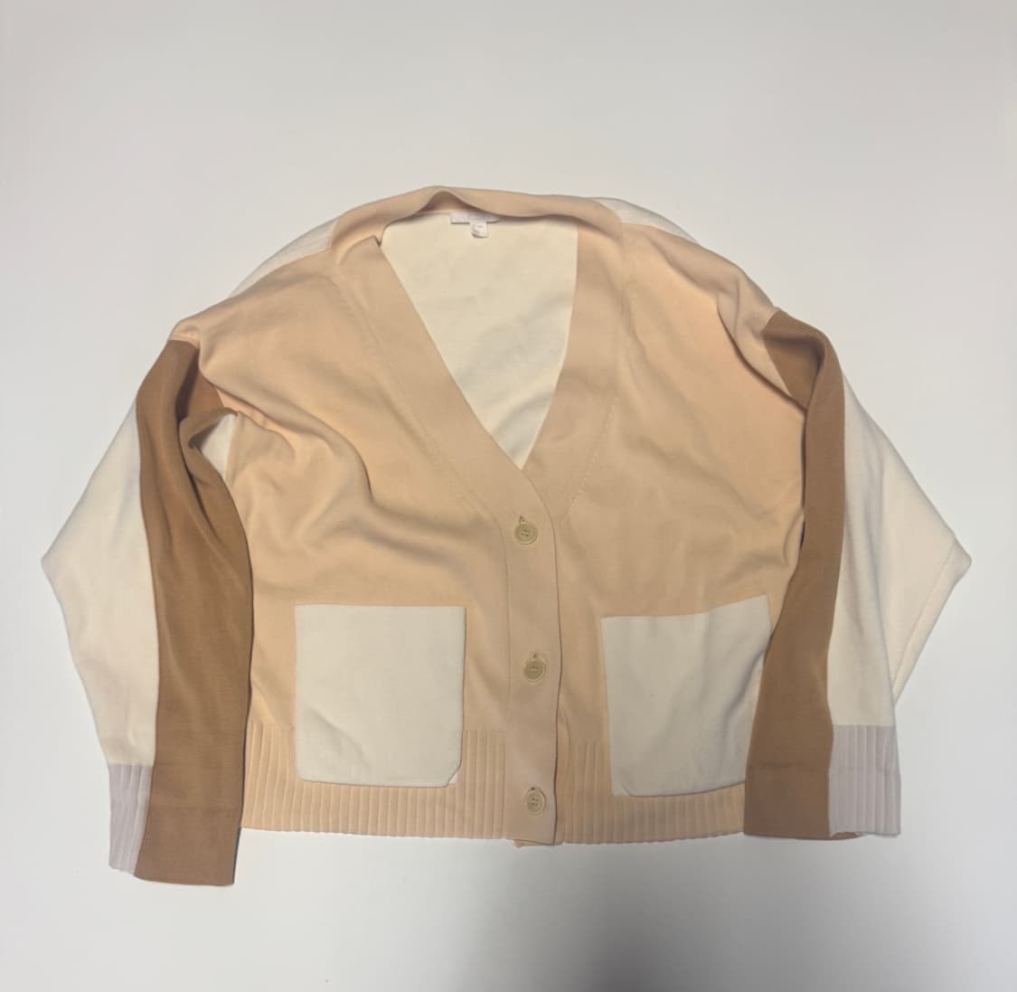 여성 코스 Cos 컬러블록 오버핏 코튼 크롭 니트 상품이미지1