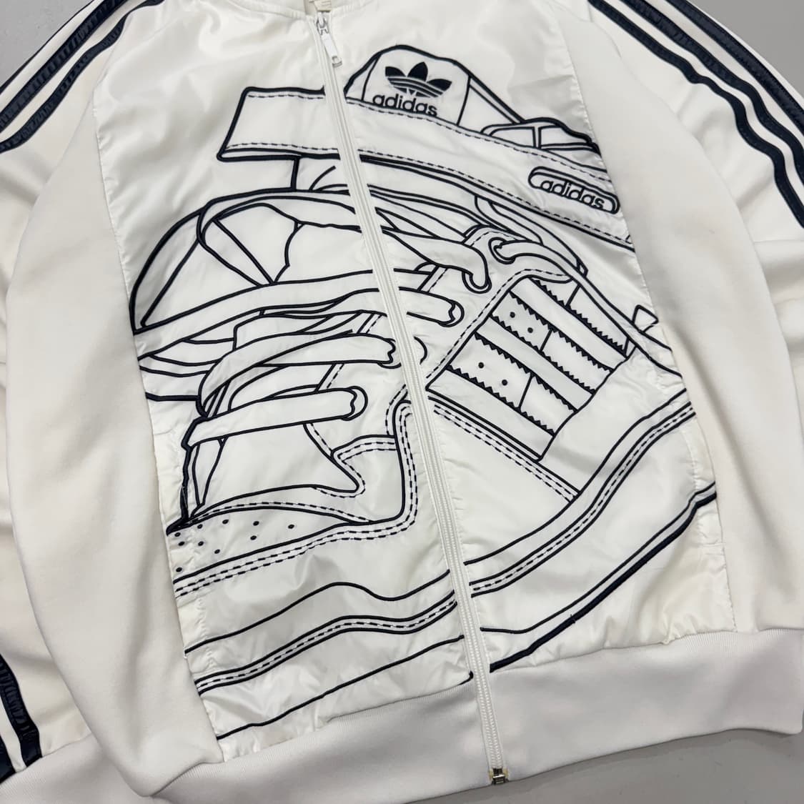 아디다스 파이어버드 삼선 화이트 후드 트랙탑 져지 상품이미지3