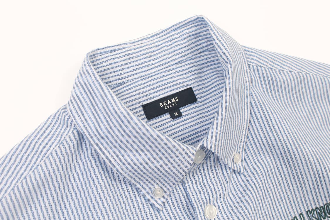 BEAMS HEART Stripe Patchwork Half Shirt 상품이미지2