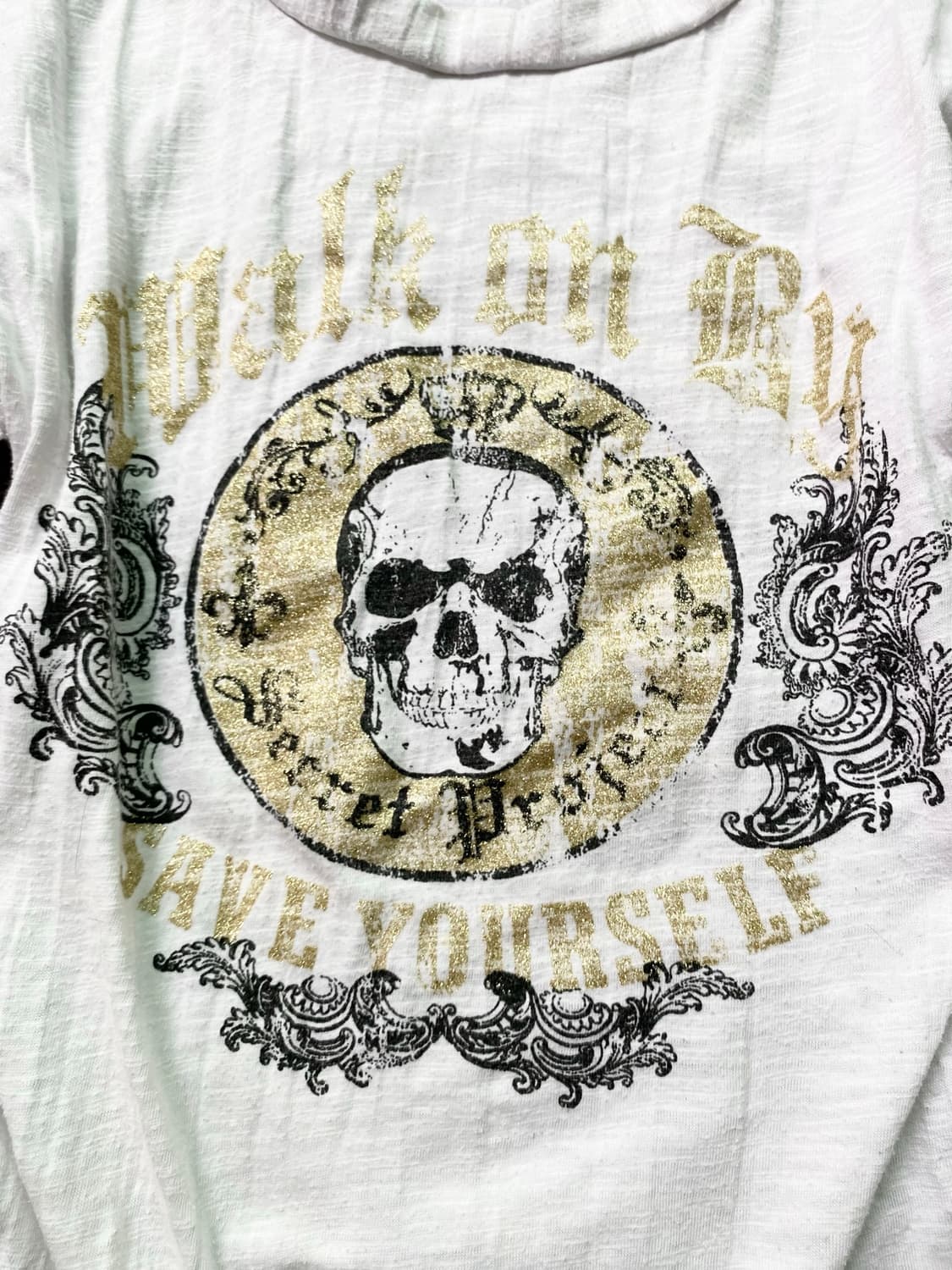 Skull Punk Print White Tee 상품이미지6