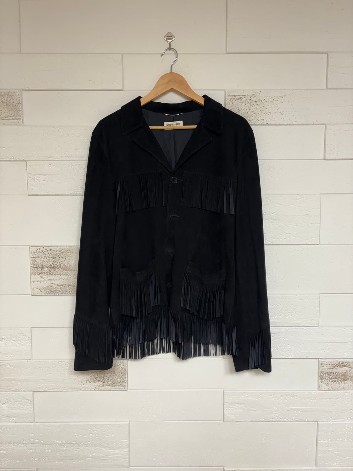 생로랑 13시즌 프린지 레더 자켓 상품이미지1