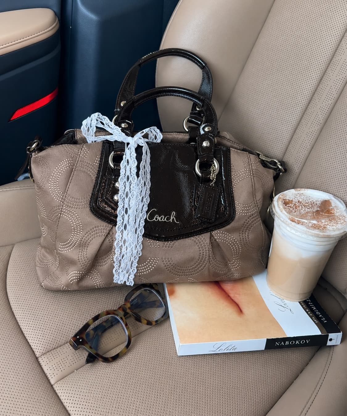 S급 Coach Ashley Dotted Op Art Satchel 상품이미지1