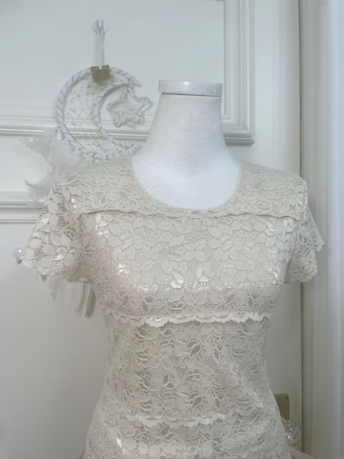 ivory bolero cardigan&beigw lace half to 상품이미지9