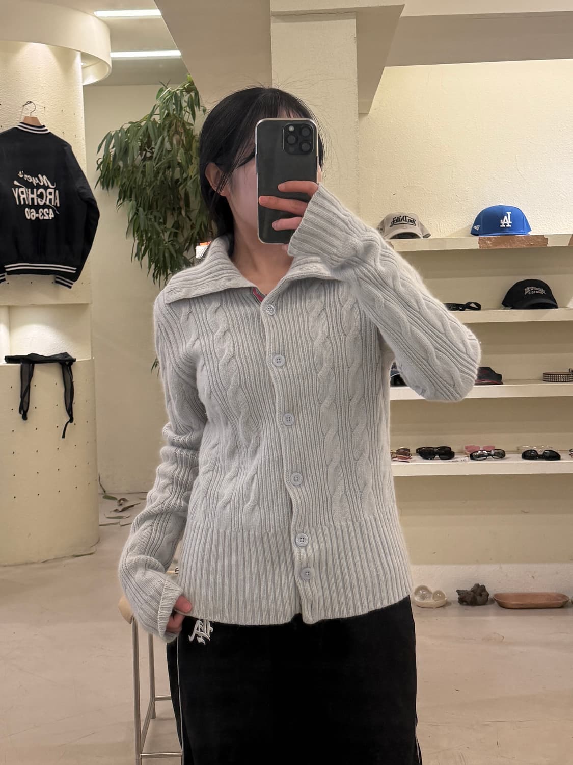 타미힐피거 케이블 니트 가디건 그레이 U397 상품이미지1