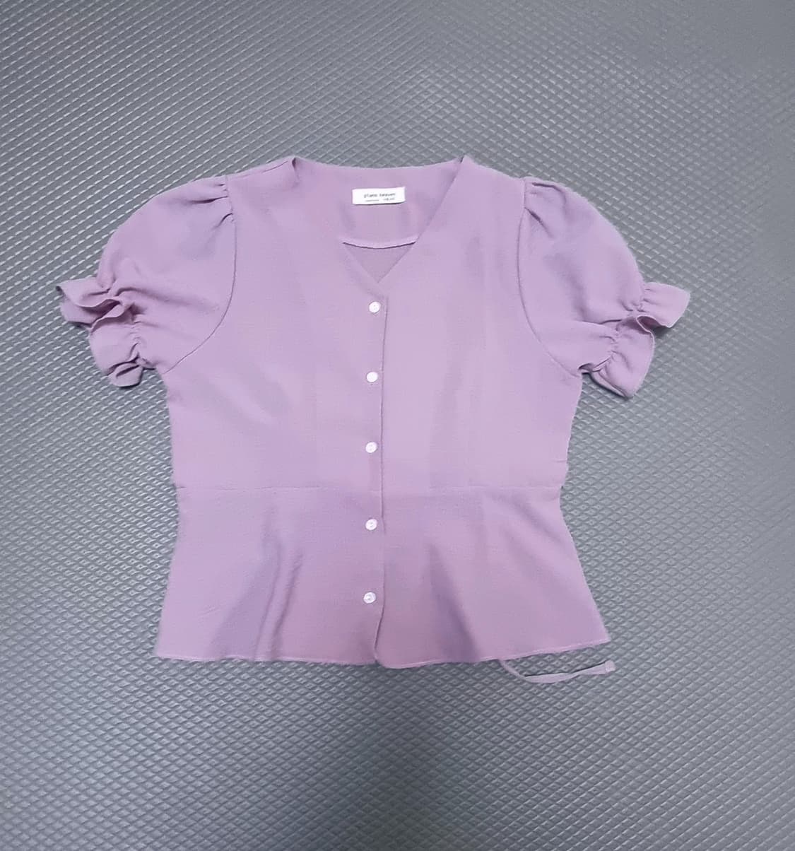 라벤더 브이넥 린넨 블라우스 상품이미지3
