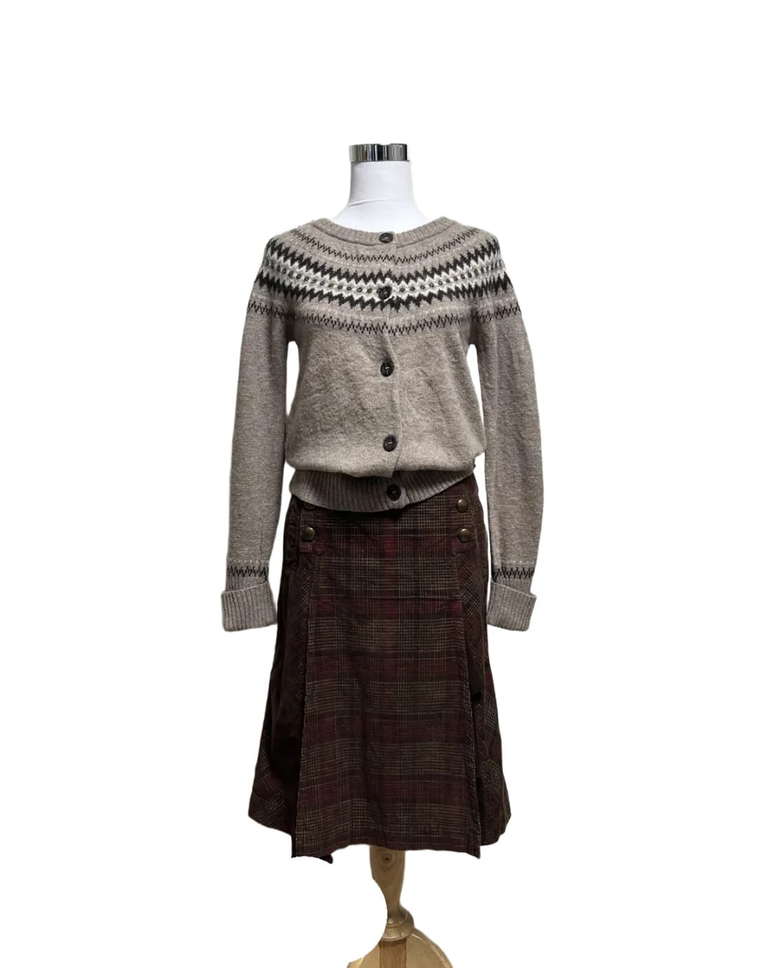 Corduroy check slit skirt 상품이미지6