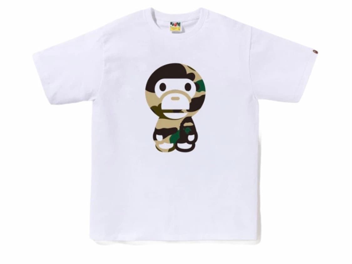 베이프 자이언트 퍼스트 카모 빅 베이비 마일로 티셔츠 화이트 옐로우 상품이미지1