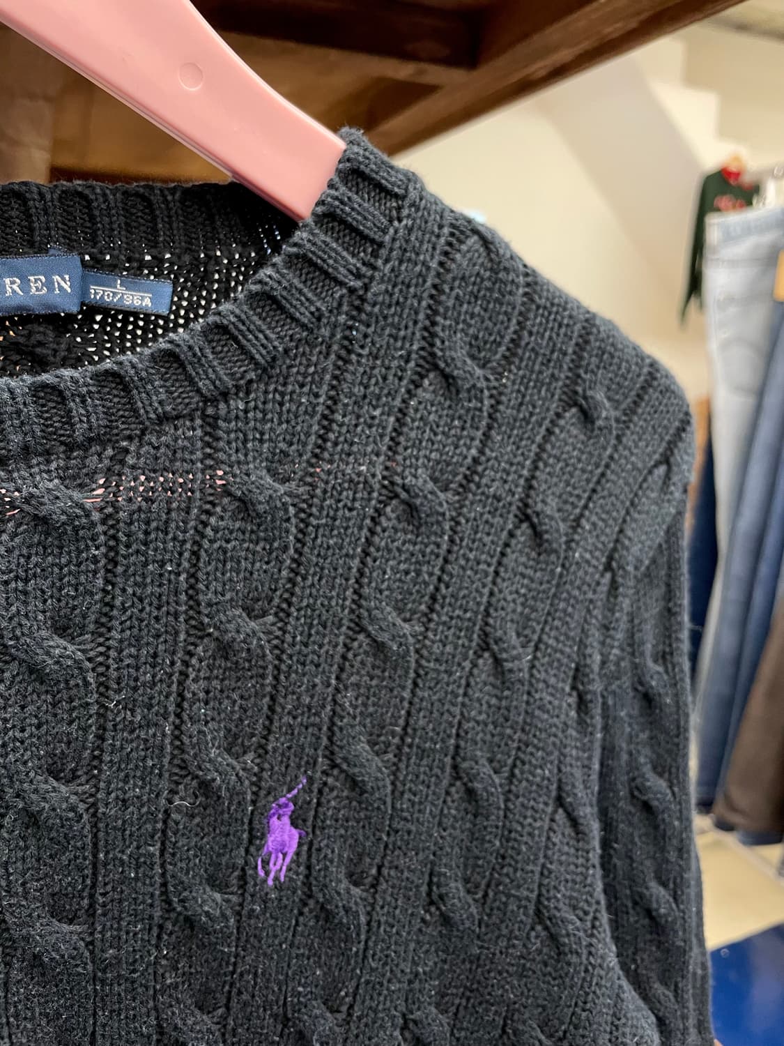 PRL 폴로 랄프로렌 라운드넥 꽈배기 니트 상품이미지4