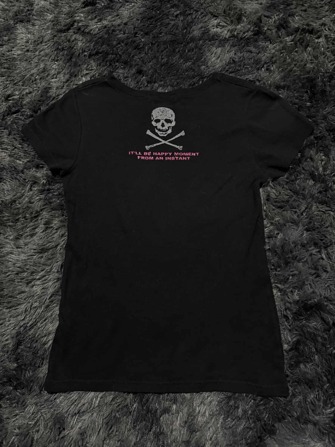 핑크레터링&해골프린팅 펑크St 반팔 상품이미지8