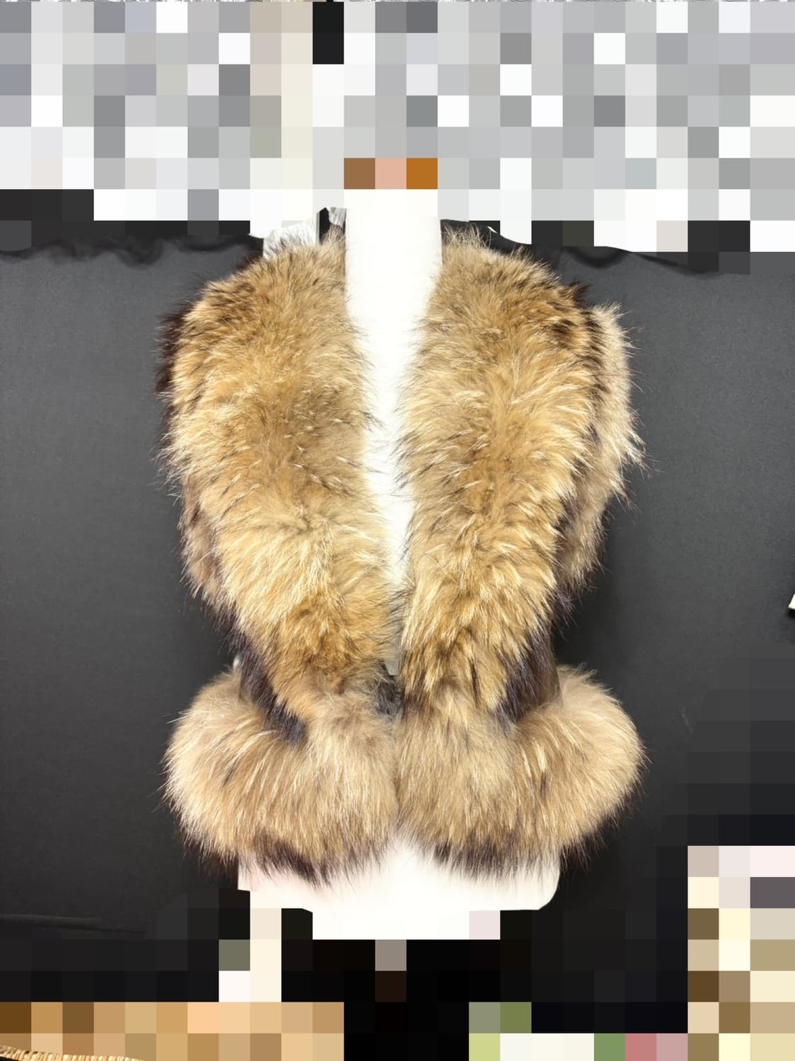 천연 라쿤퍼 트리밍 조끼/베스트 55 상품이미지1