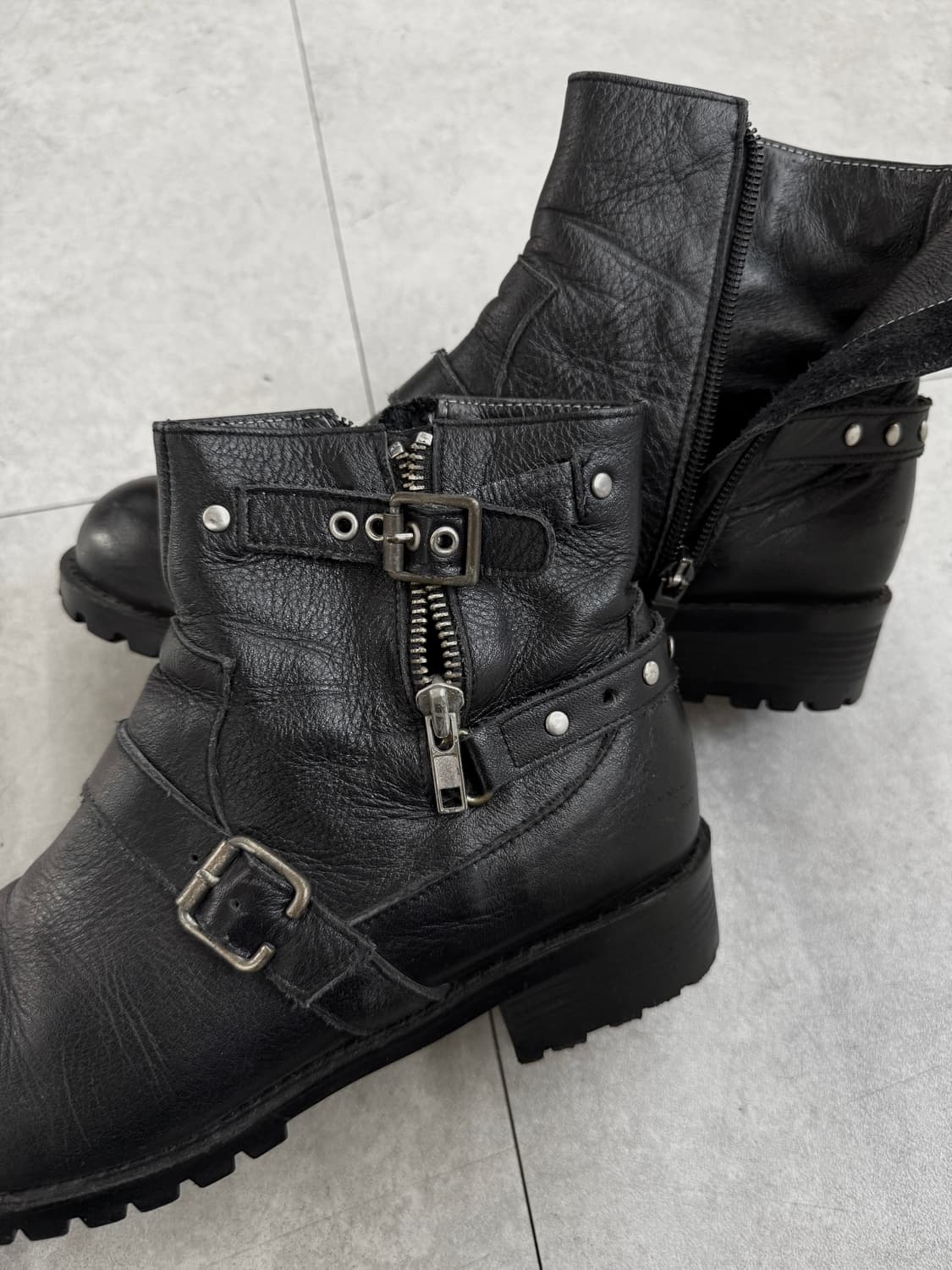 빈티지 스트랩 버클 레더 부츠 상품이미지6