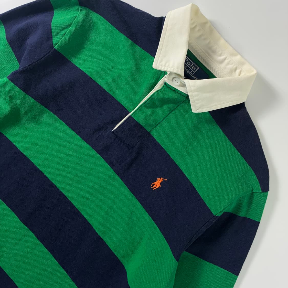 Polo 폴로 랄프로렌 그린 네이비 배색 아이코닉 셔츠 상품이미지3