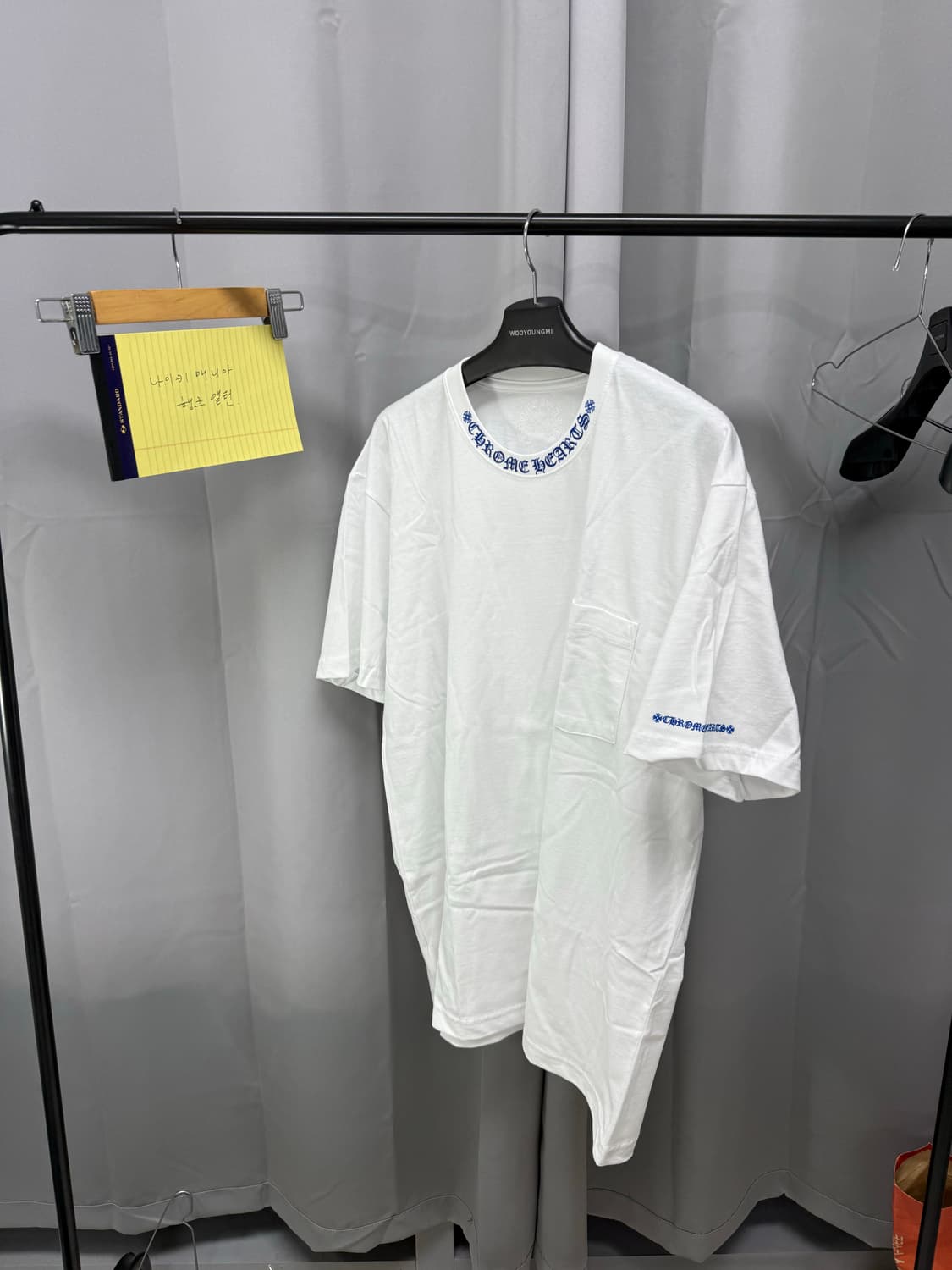 크롬하츠 넥로고 레터링 반팔 블루화이트 XL 상품이미지1