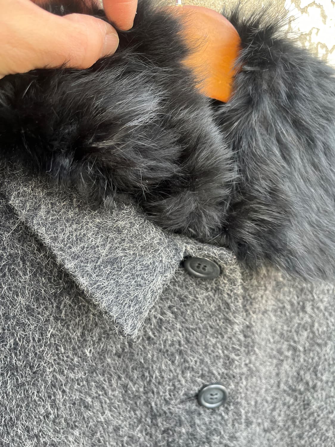 Vintage (maede in japan)  퍼 알파카 혼방 코트  상품이미지3