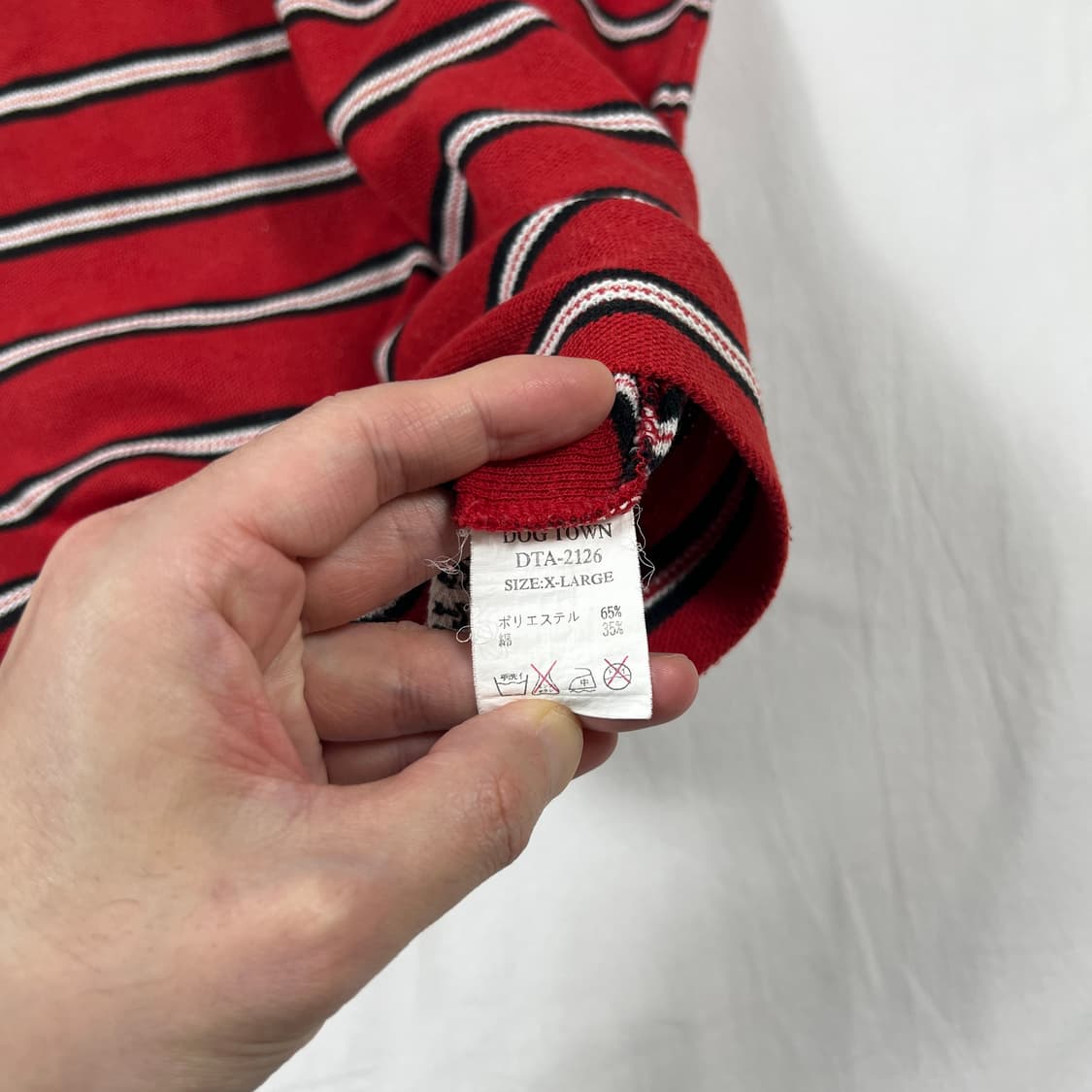 90’s 도그타운 스케이트보드 로고 스트라이프 반팔 피케셔츠 상품이미지9