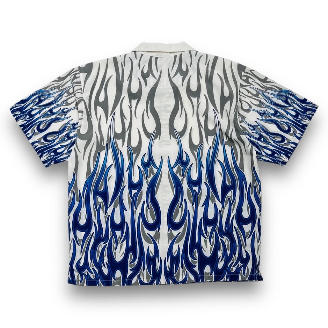 Steve Barry’s 00s 아쿠아 블루 플레임 반팔 셔츠 상품이미지3