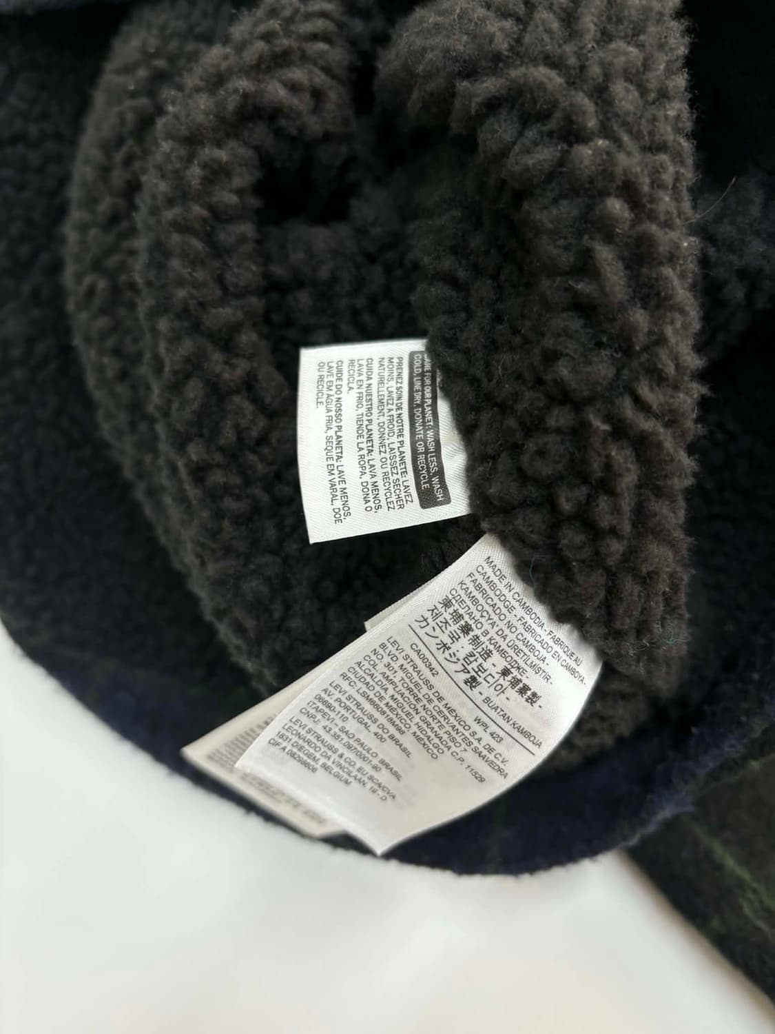 [M] 리바이스 타탄체크 울 쉐르파 트러커 자켓 상품이미지4