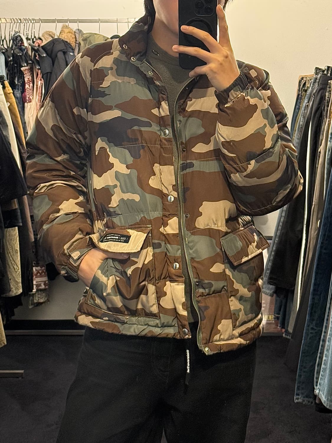 디스이즈네버댓 디네댓 카모 플라쥬 밀리터리 워크 솜 패딩 M 95 스트릿 상품이미지1