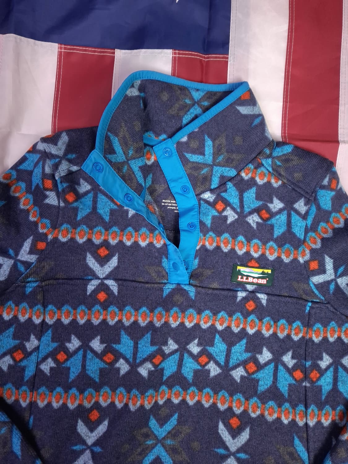 특A 오리지날 일본판 엘엘빈 우먼 노르딕 패턴 스냅 후리스 상품이미지2