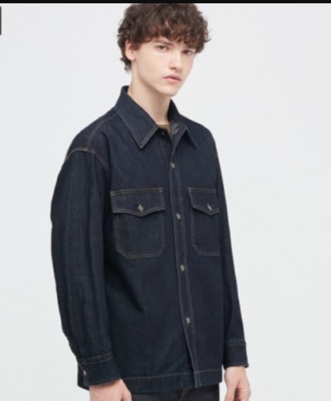 유니클로U 오버핏 데님 셔츠 자켓 L  상품이미지1