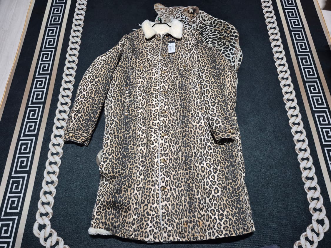 R13 알써틴 21F/W 라일 레오파드 트러커 코트 자켓 L 상품이미지1