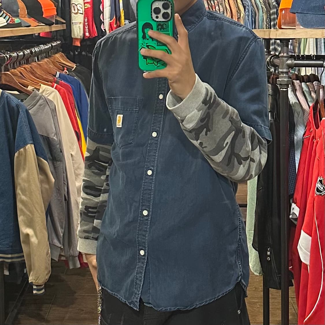 [HI] 칼하트 데님 반팔셔츠 네이비 상품이미지3