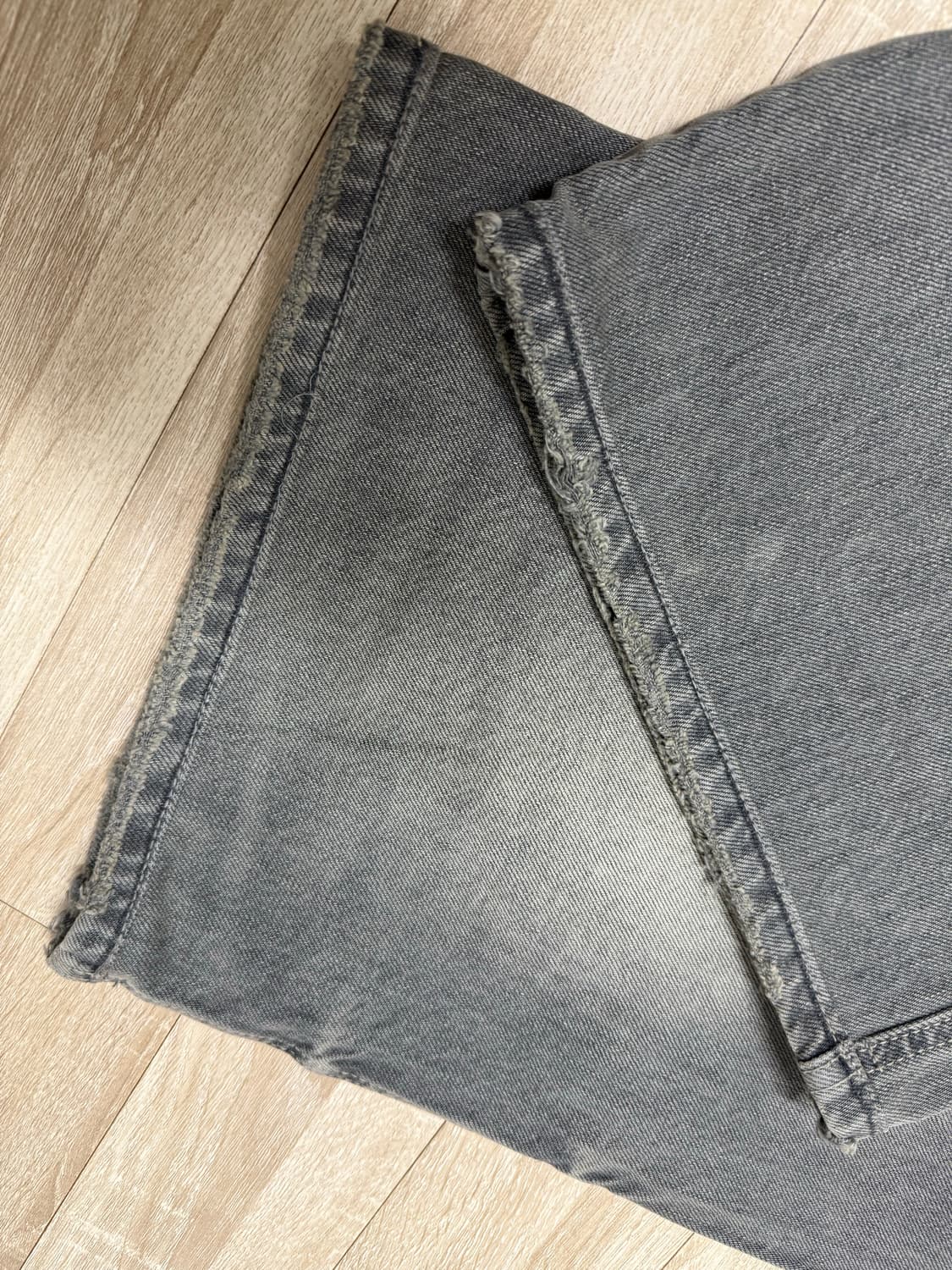 인사일런스우먼 디스트레스드 와이드 데님 차콜 s 상품이미지7