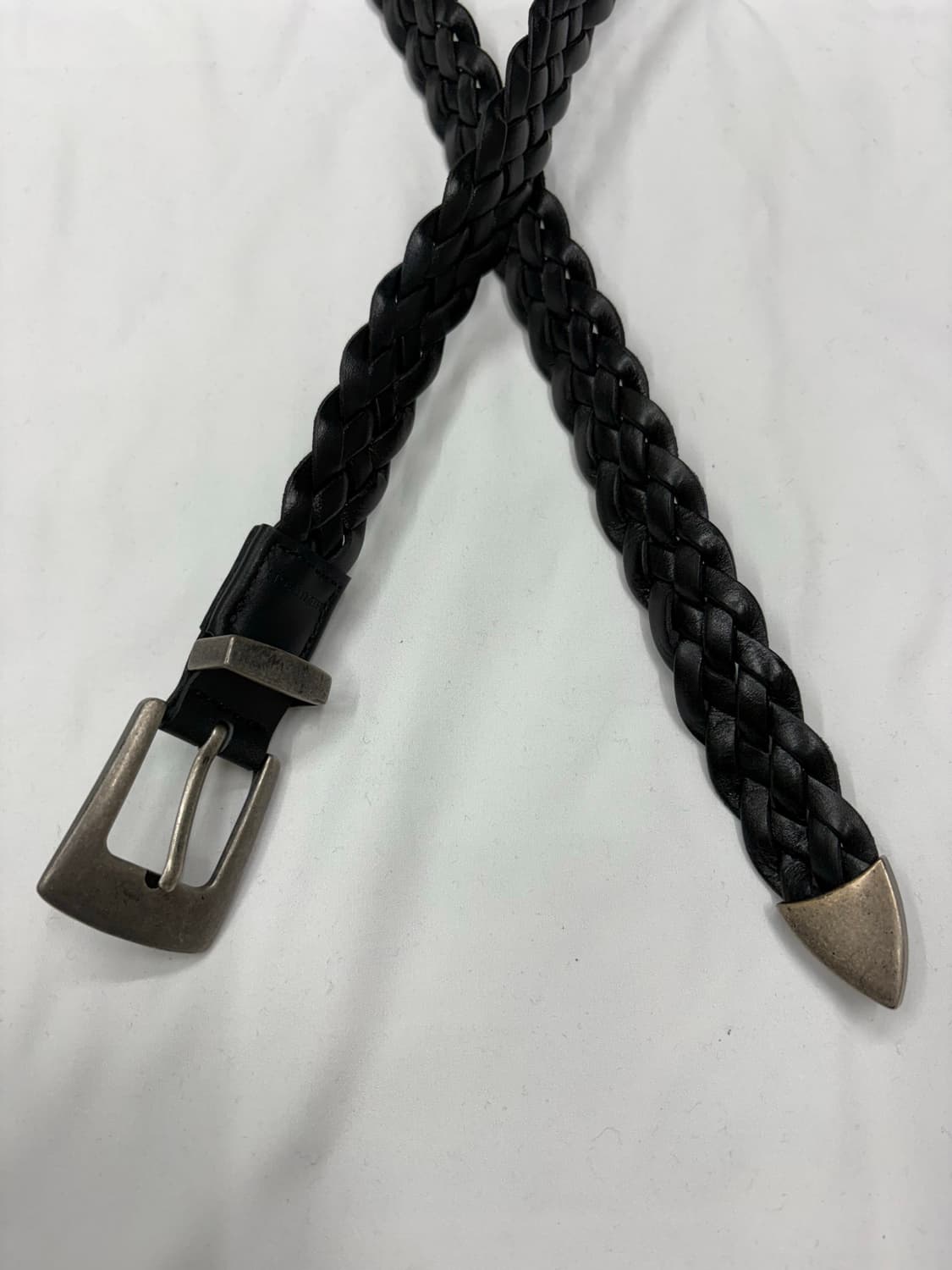 헤리티지 이탈리아 브레이디드 위빙 크롬 레더 벨트 상품이미지3