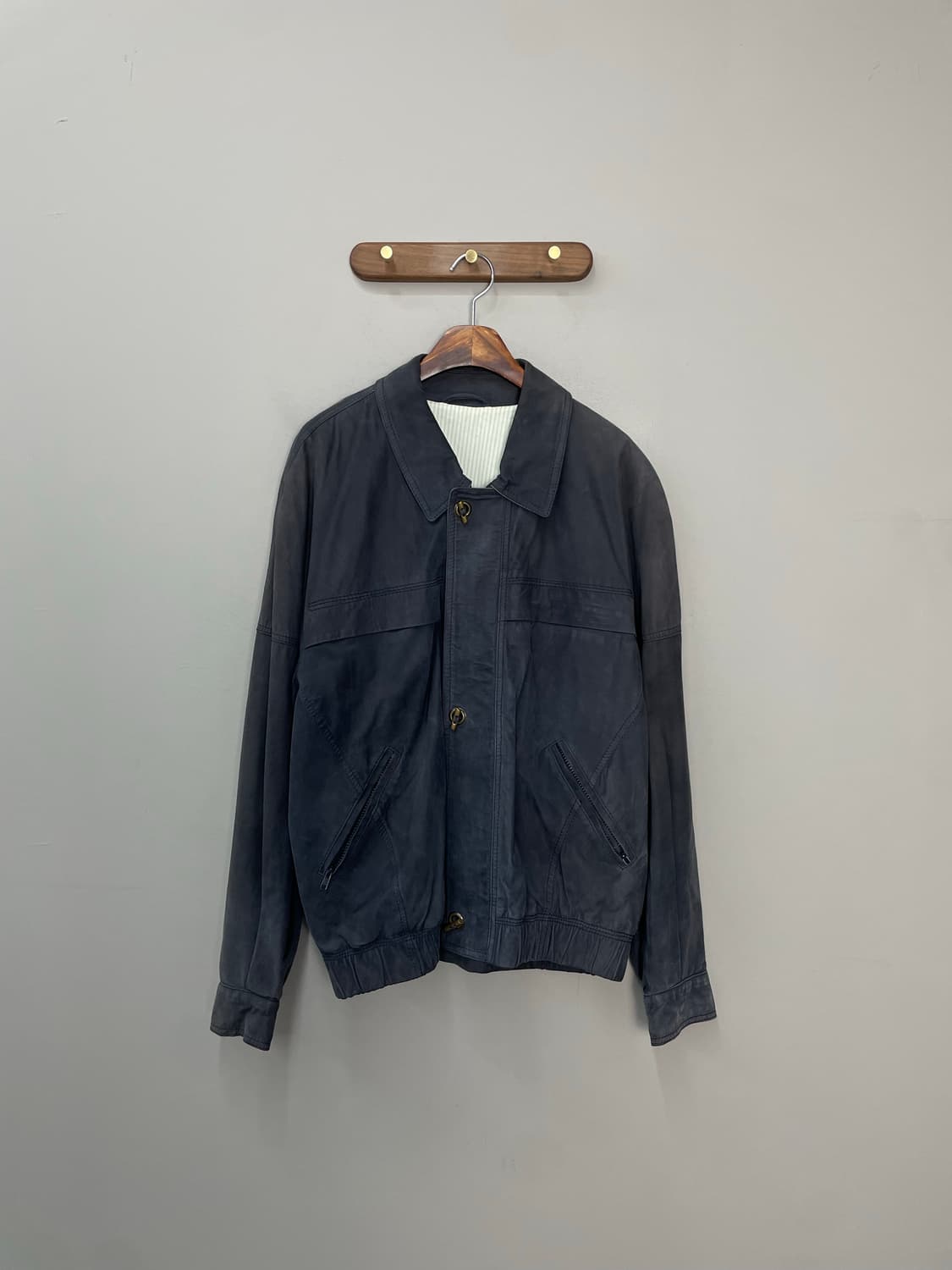 빈티지 네이비 블루종 스웨이드 자켓 H1568 상품이미지2