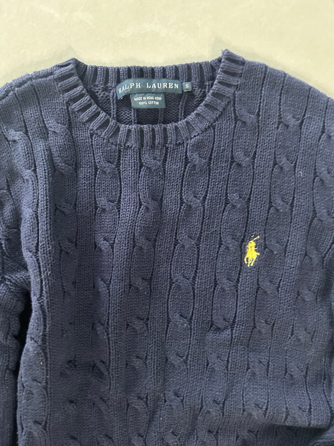 폴로 케이블니트 s 네이비 상품이미지2