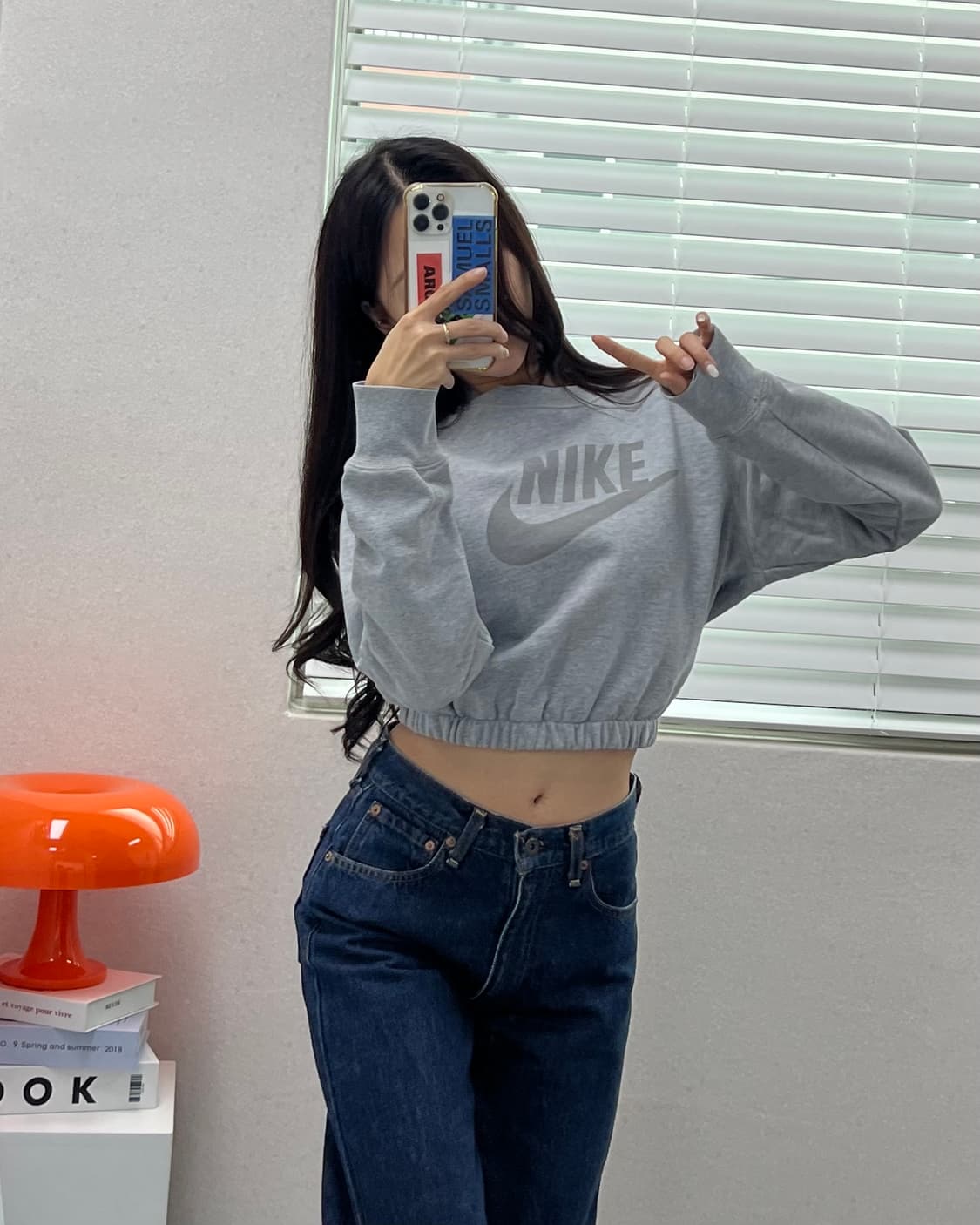 (WOMEN)나이키 크롭 맨투맨-M1587 상품이미지1