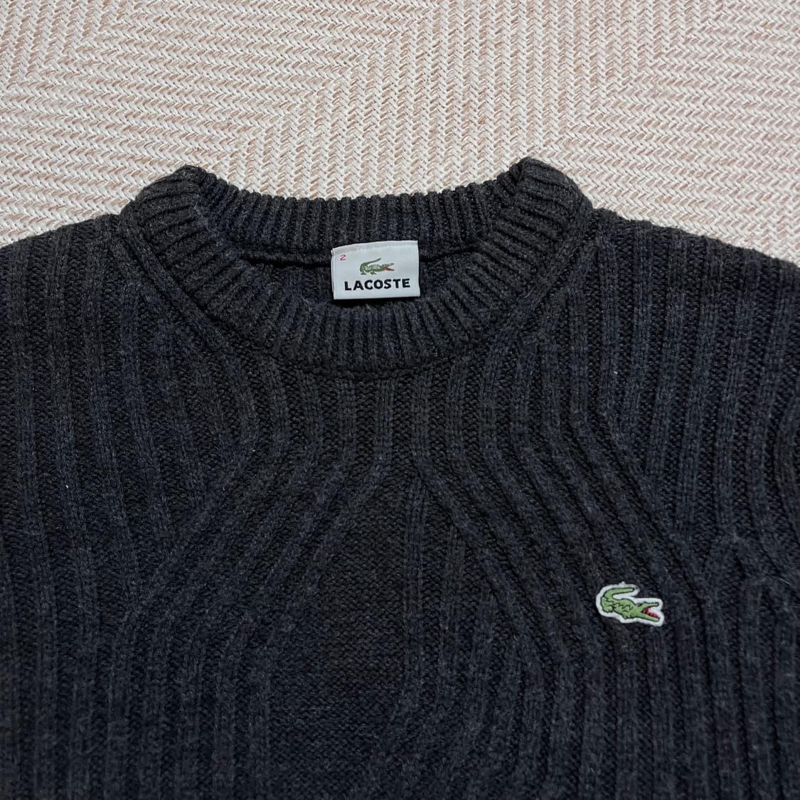 [정품] 라코스테 챠콜 골지 니트 [ 2 ] 상품이미지3