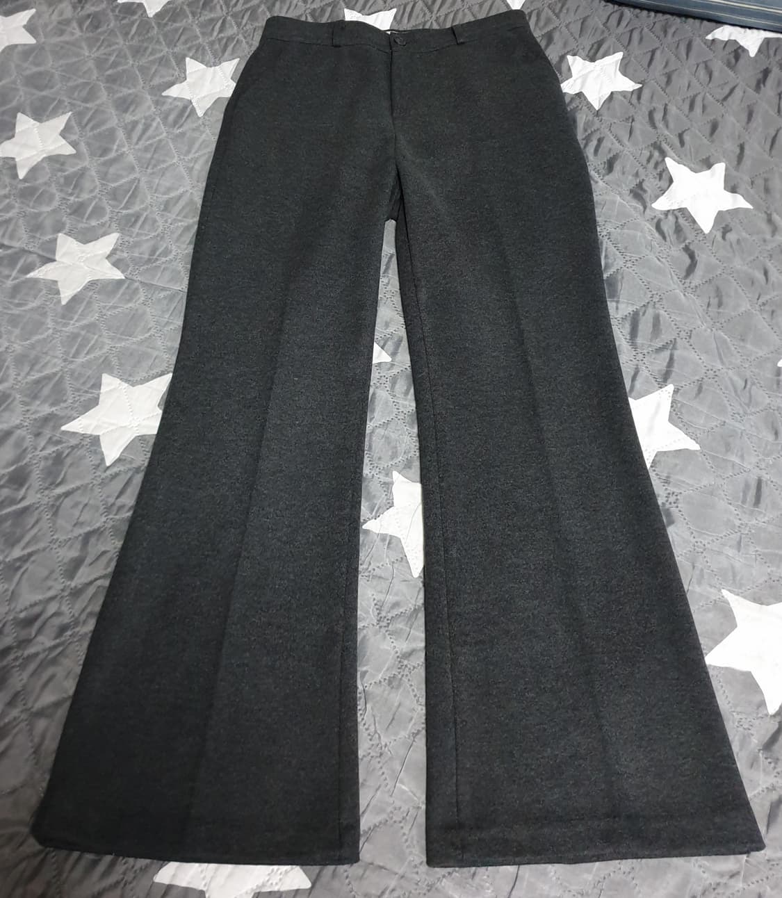 슬로우무드 스판 부츠컷 맥시롱 울 슬랙스 차콜 (L) 상품이미지1