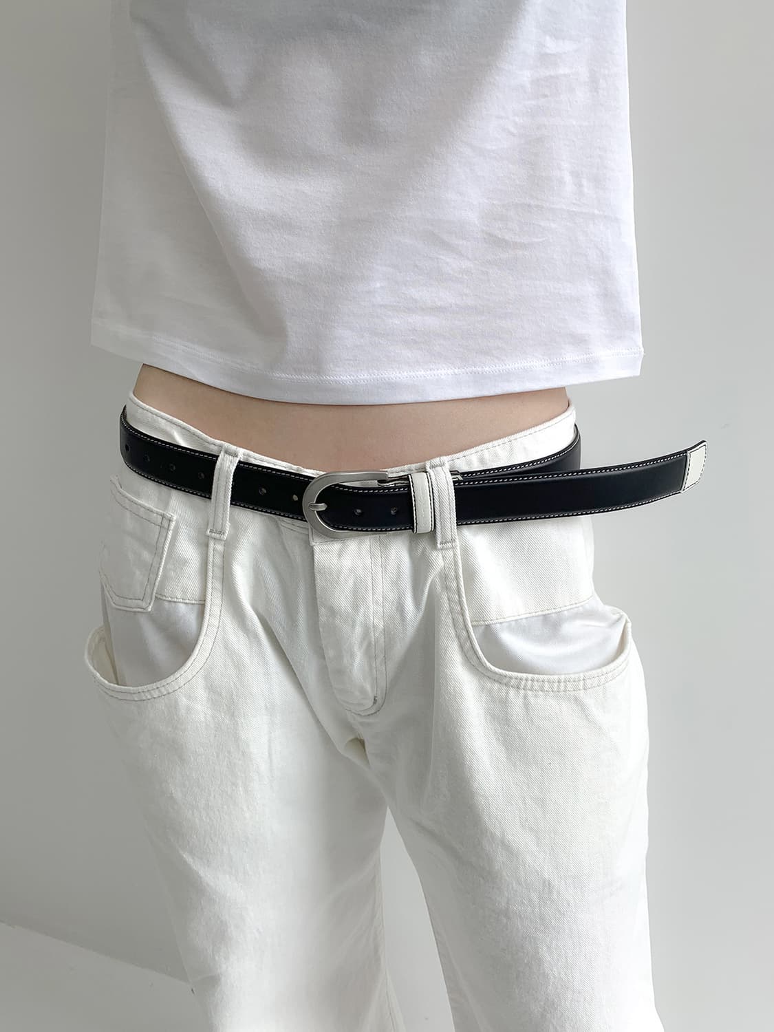 마뗑킴 블랙 화이트 벨트 상품이미지2