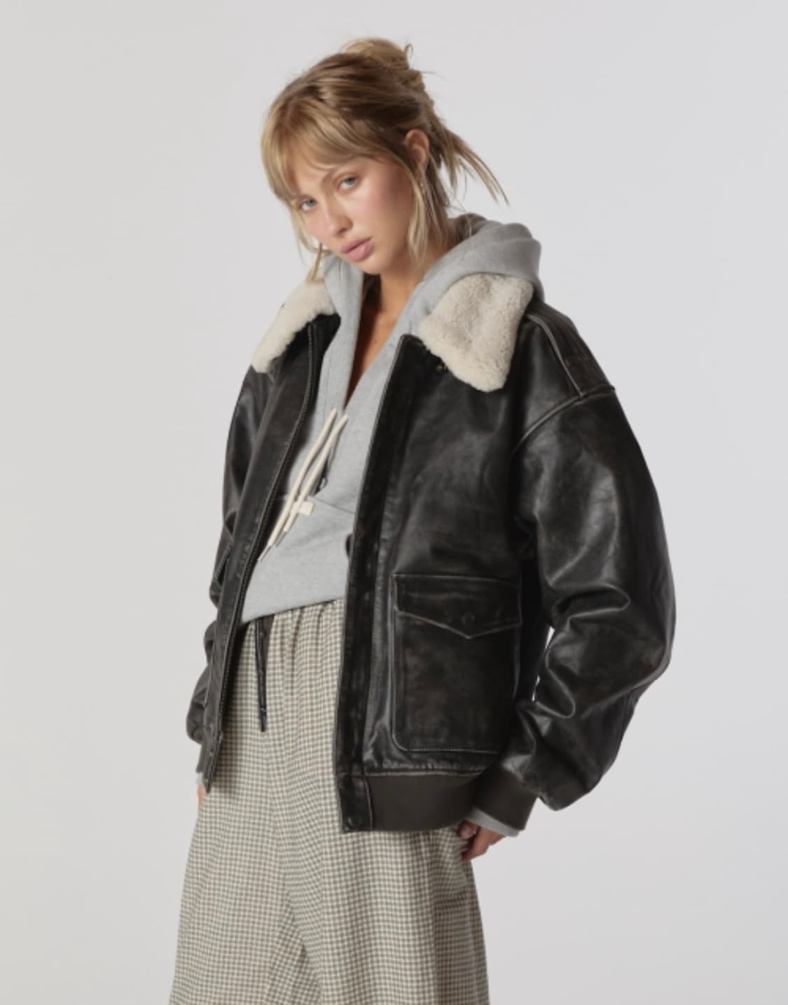 글로니 무스탕 가죽자켓양털탈부착가능 m 상품이미지2