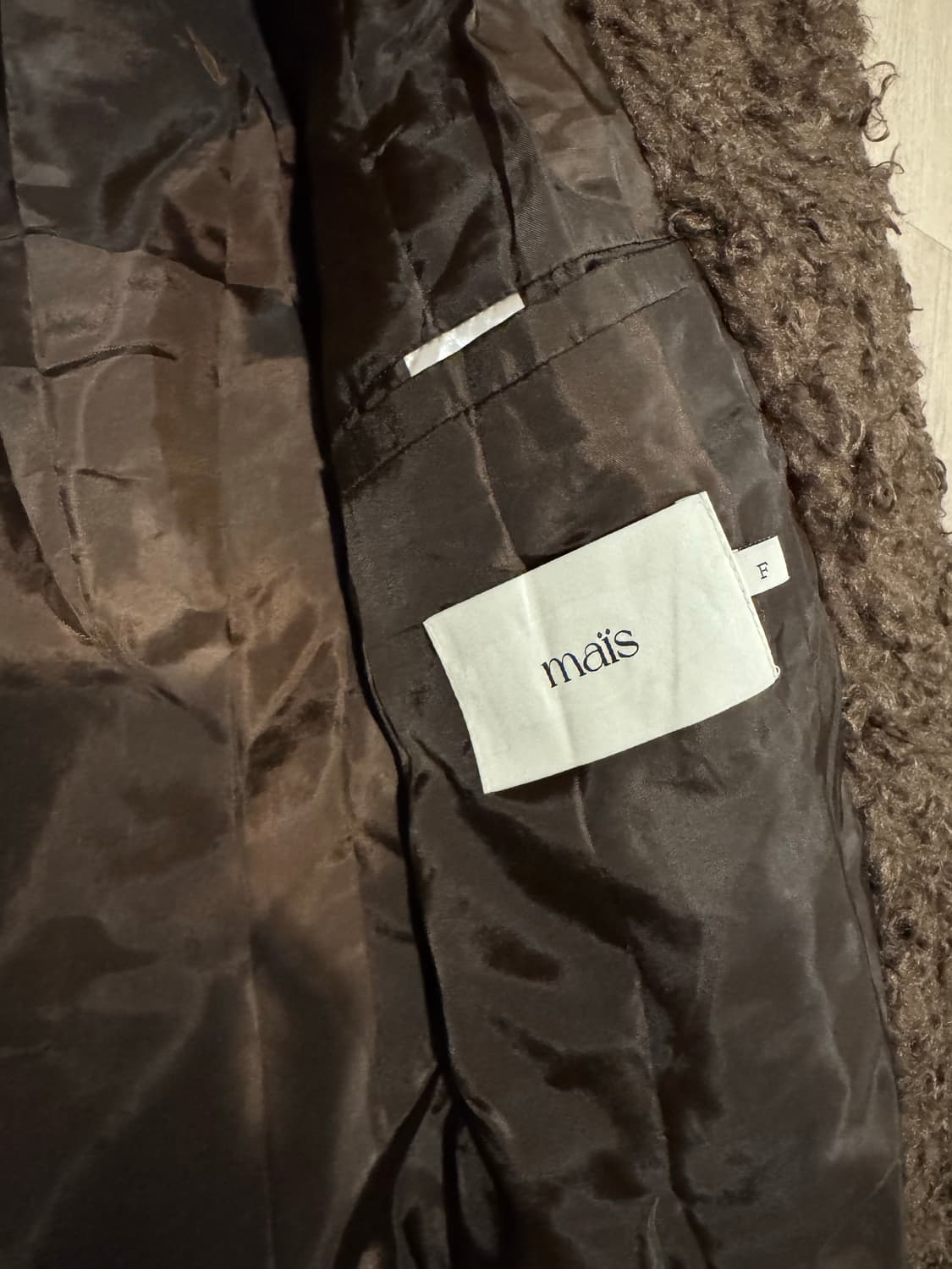 마이스 라그랑 퍼 더플 코트 브라운 free사이즈 상품이미지6