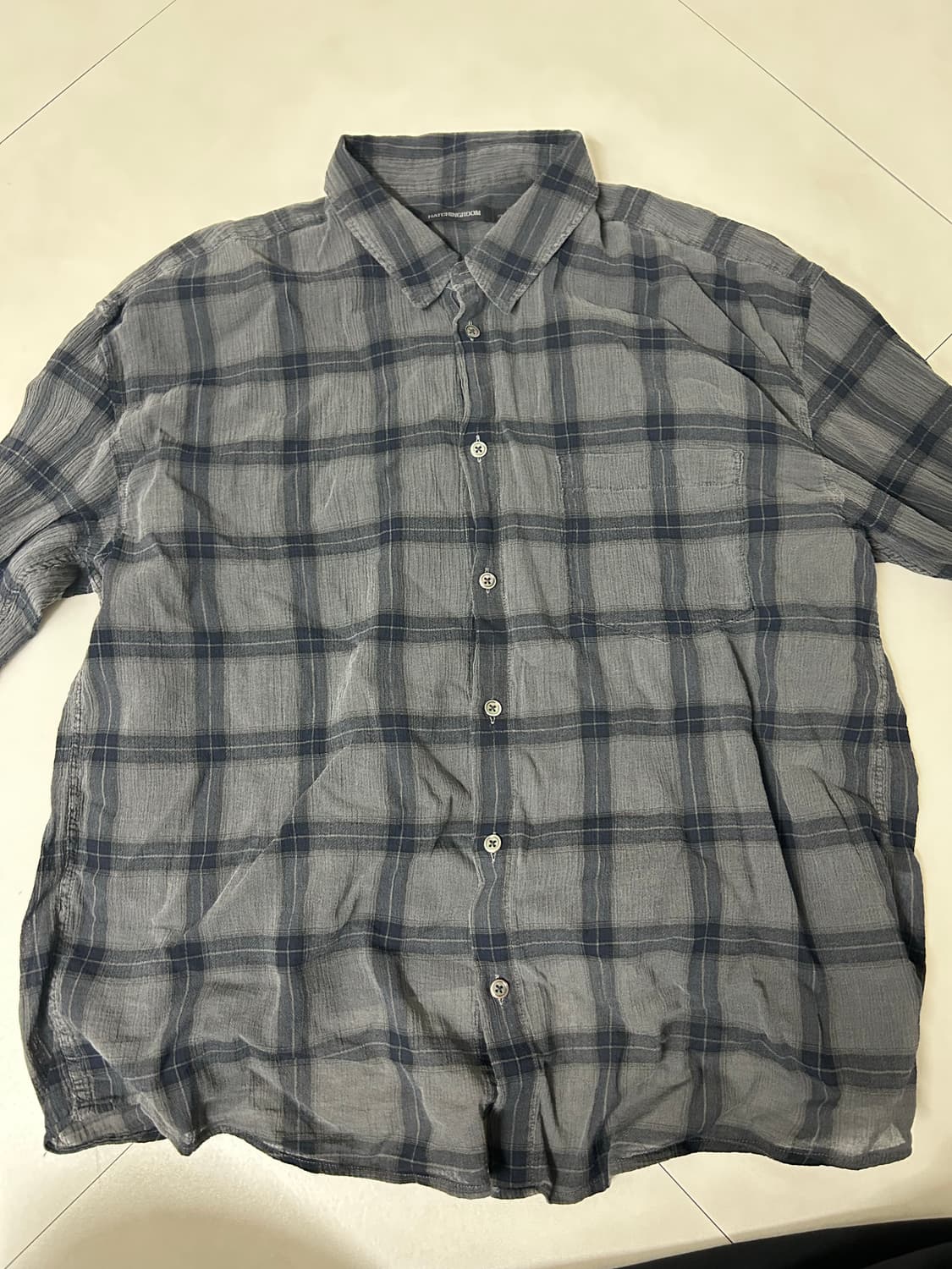 해칭룸 클래식 셔츠 체크 차콜 (M) 새상품 상품이미지3