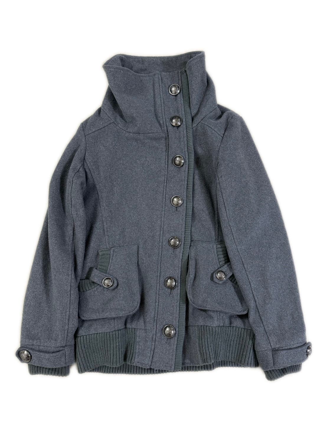빈티지 하이넥 차콜 버튼 자켓 상품이미지1