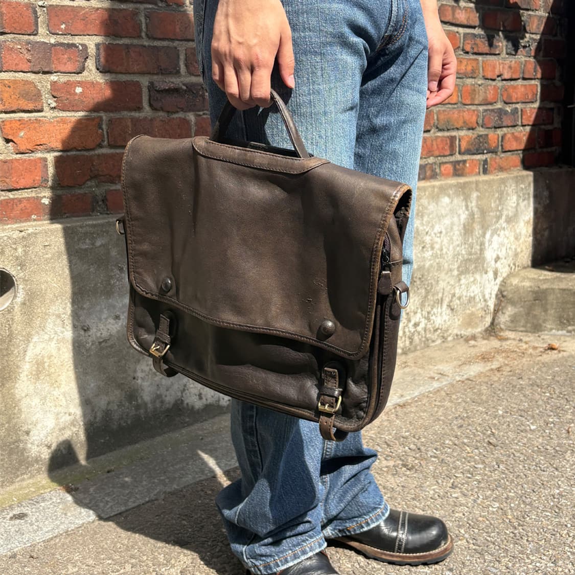 [Vintage] Dark Brown Leather Shoulder Ba 상품이미지3