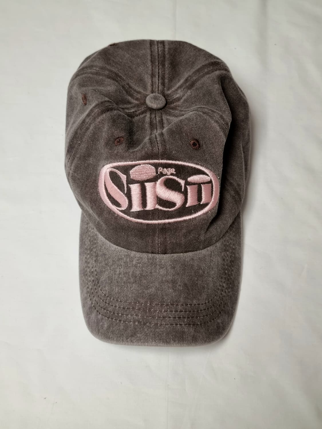 페이지시시 오발 로고 피그먼트 볼캡 브라운 free 상품이미지4